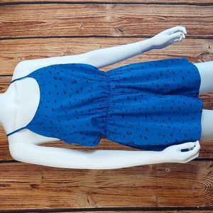 City Streets The Birds Electric Blue Strappy Short Romper M Medium